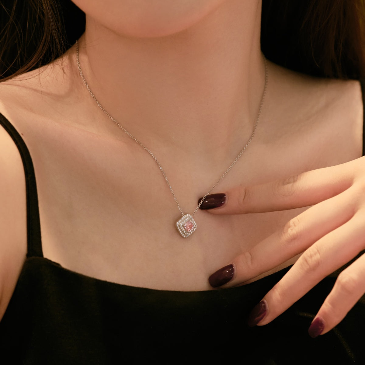 [RAFFINE]Collar brillante de corte Asscher