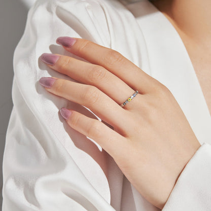 [RAFFINE]Sparkling Vibrant Round Shape Daily Ring