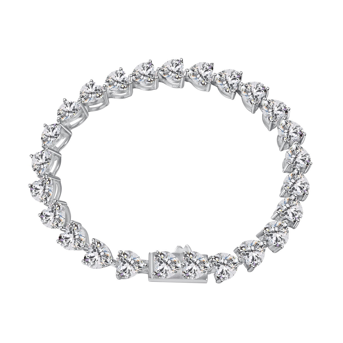 [RAFFINE]0.75 Carat Elegant Romantic Heart Shape Lover Bracelet