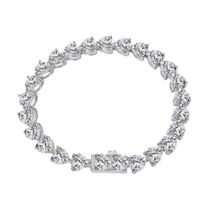 [RAFFINE]0.75 Carat Elegant Romantic Heart Shape Lover Bracelet
