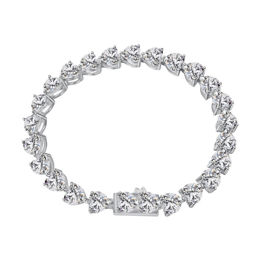 [RAFFINE]0.75 Carat Elegant Romantic Heart Shape Lover Bracelet
