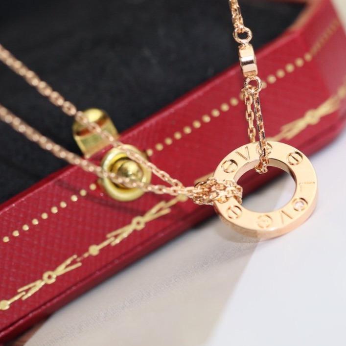 [RAFFINE]LOVE NECKLACE ADJUSTABLE ROSE GOLD 2 DIAMOND
