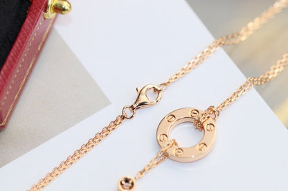 [RAFFINE]LOVE NECKLACE ADJUSTABLE ROSE GOLD 2 DIAMOND