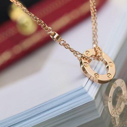 [RAFFINE]LOVE NECKLACE ADJUSTABLE ROSE GOLD 2 DIAMOND