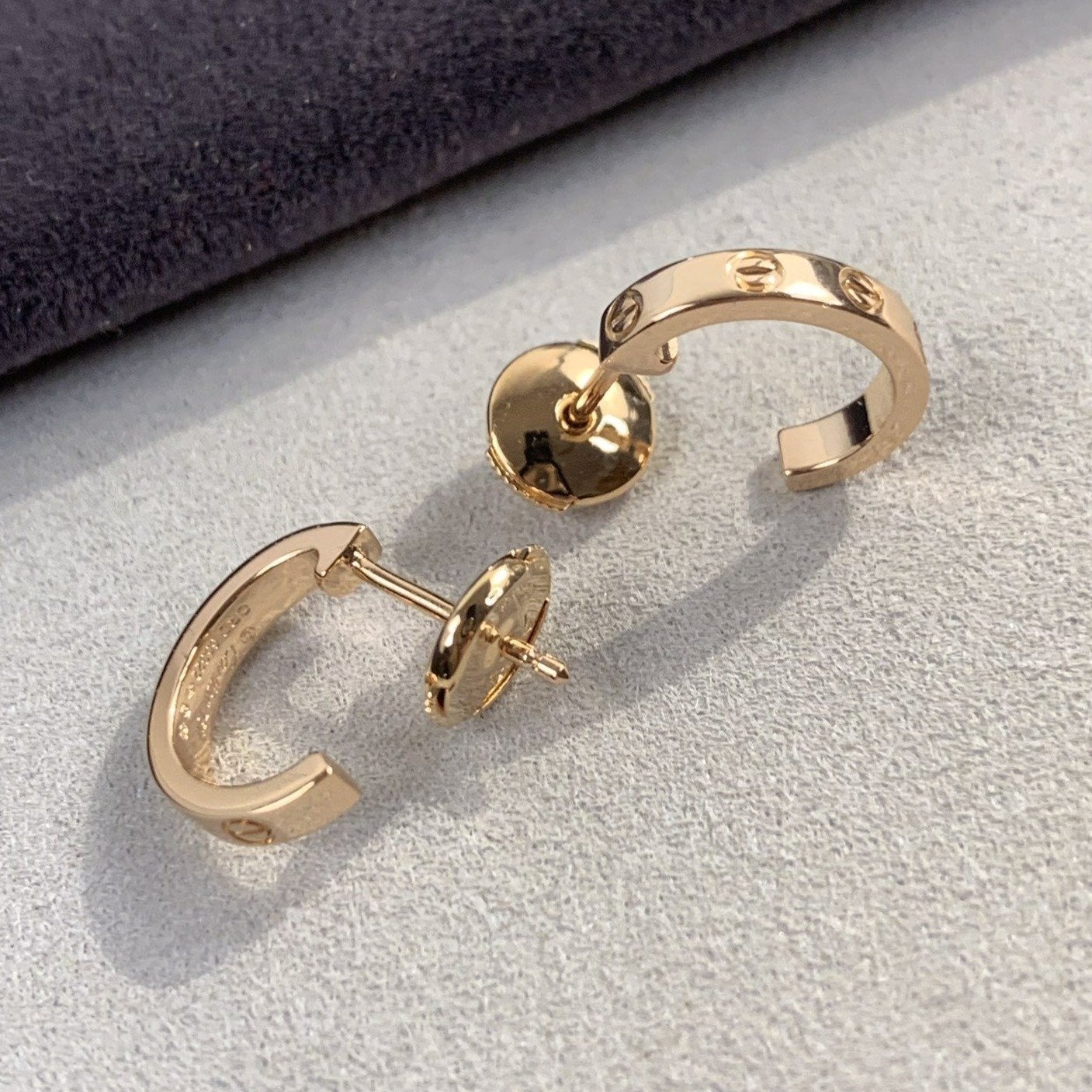 [Raffine]Boucles d'oreilles Love 2,65 mm en or rose 