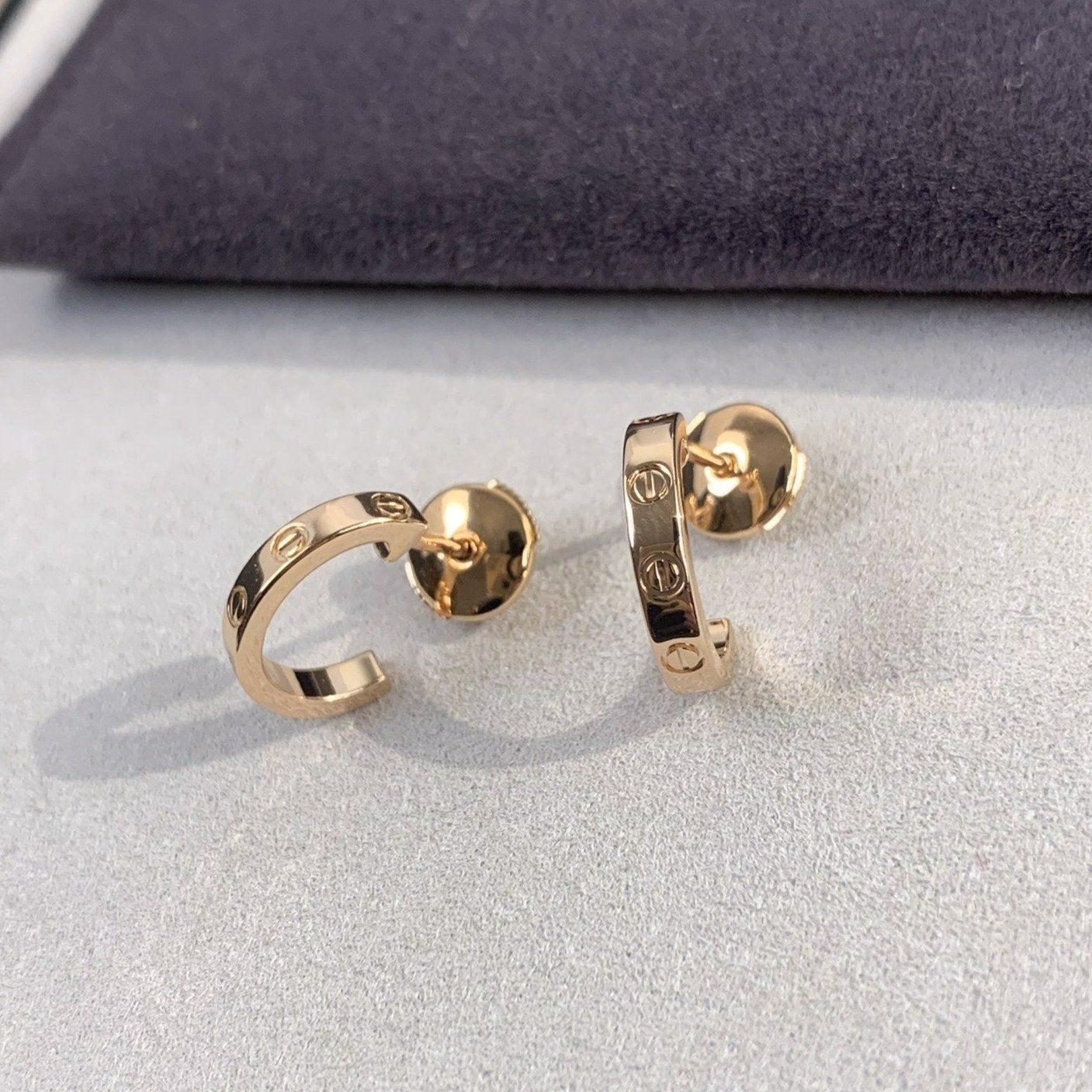 [Raffine]Boucles d'oreilles Love 2,65 mm en or rose 