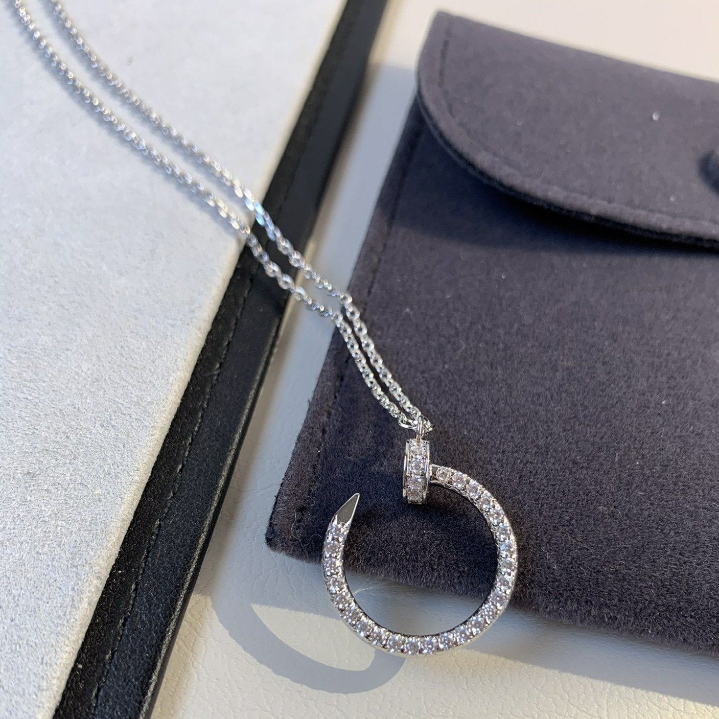 [RAFFINE]COLLAR JUSTE PLATA DIAMANTES