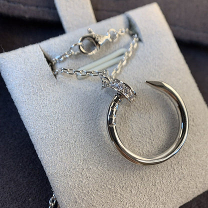 [RAFFINE]COLLAR JUSTE PLATA DIAMANTES