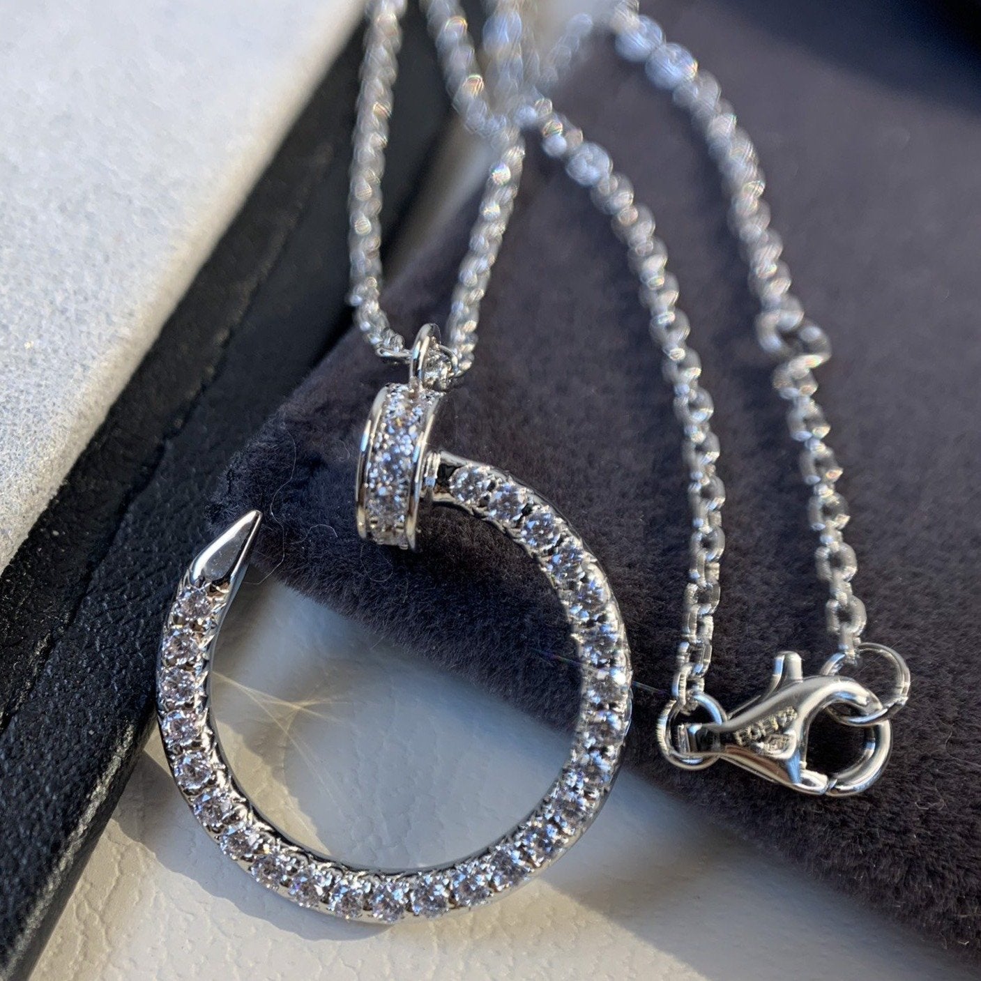 [RAFFINE]COLLAR JUSTE PLATA DIAMANTES