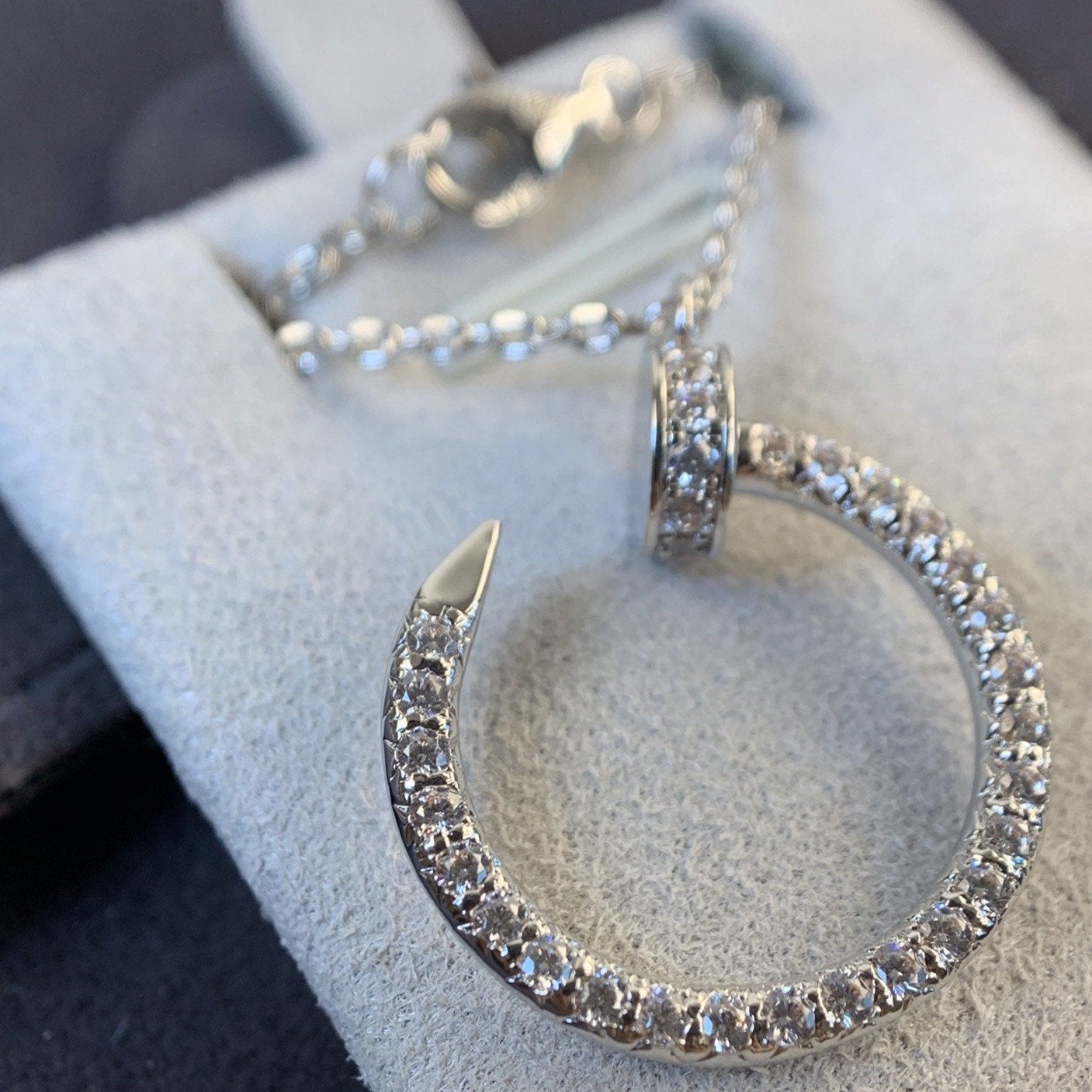 [RAFFINE]COLLAR JUSTE PLATA DIAMANTES