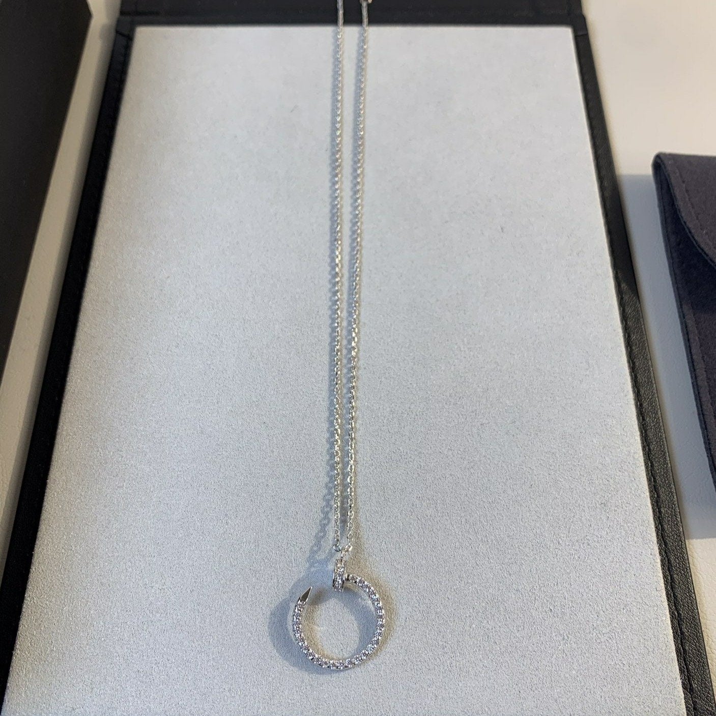 [RAFFINE]COLLAR JUSTE PLATA DIAMANTES