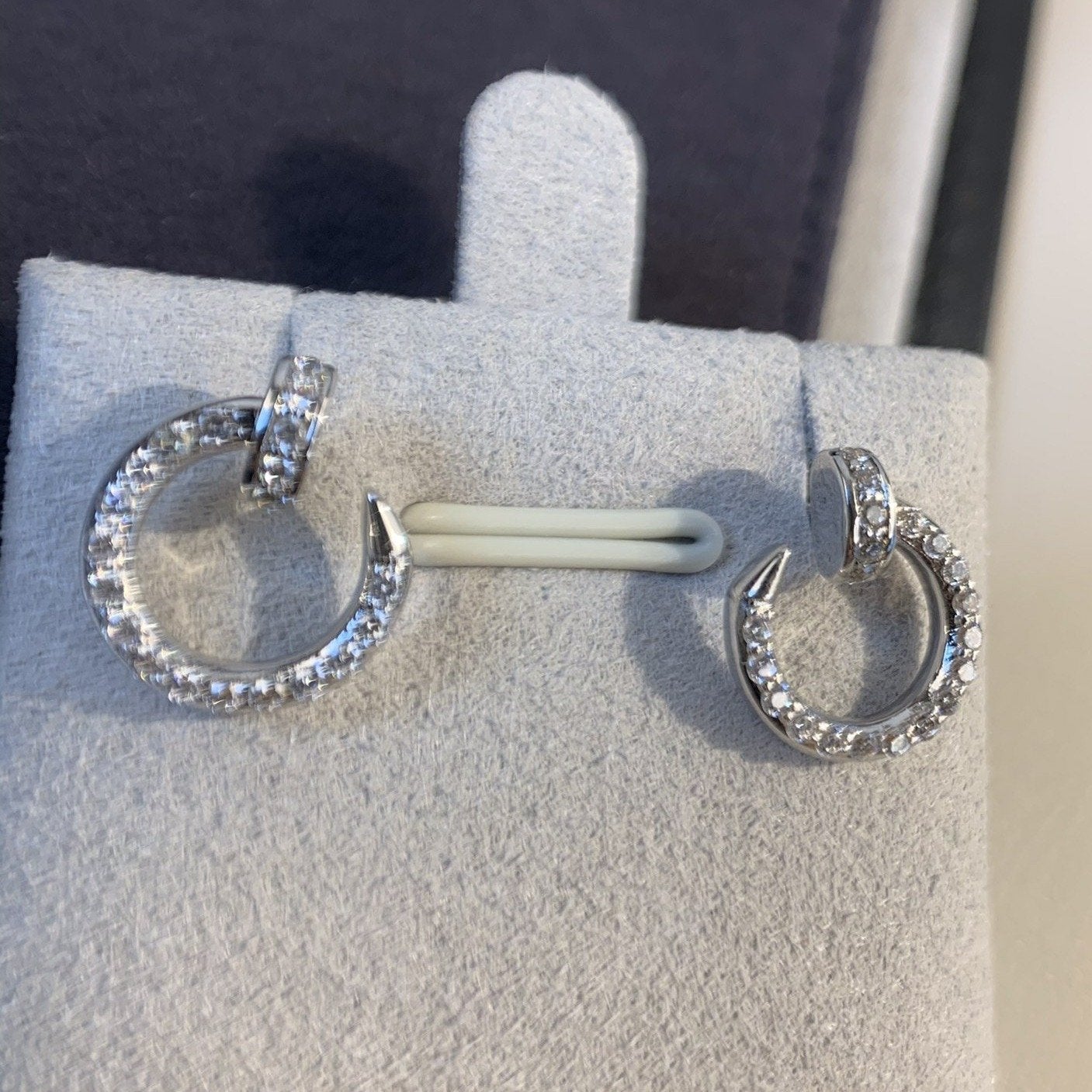 [RAFFINE]PENDIENTES JUSTE PLATA DIAMANTES