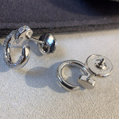 [RAFFINE]PENDIENTES JUSTE PLATA DIAMANTES