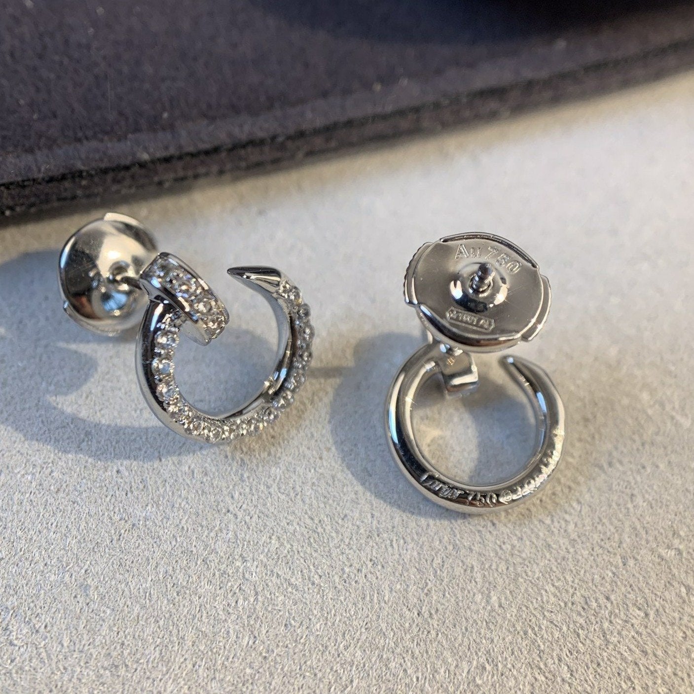 [RAFFINE]PENDIENTES JUSTE PLATA DIAMANTES