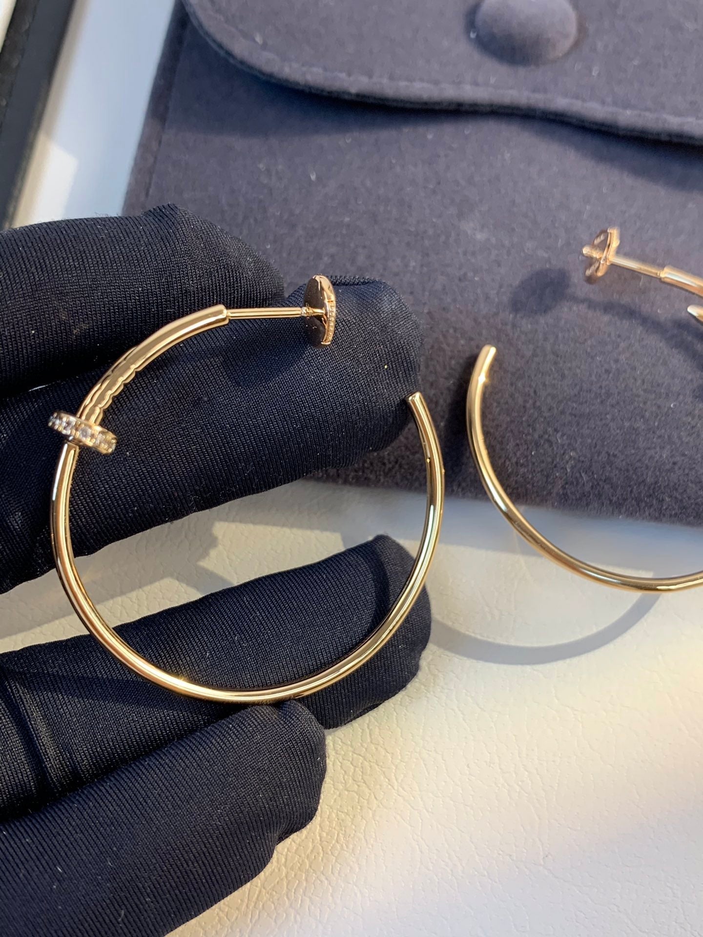 [Raffine]JUSTE EARRINGS GOLD DIAMONDS 1.8MM