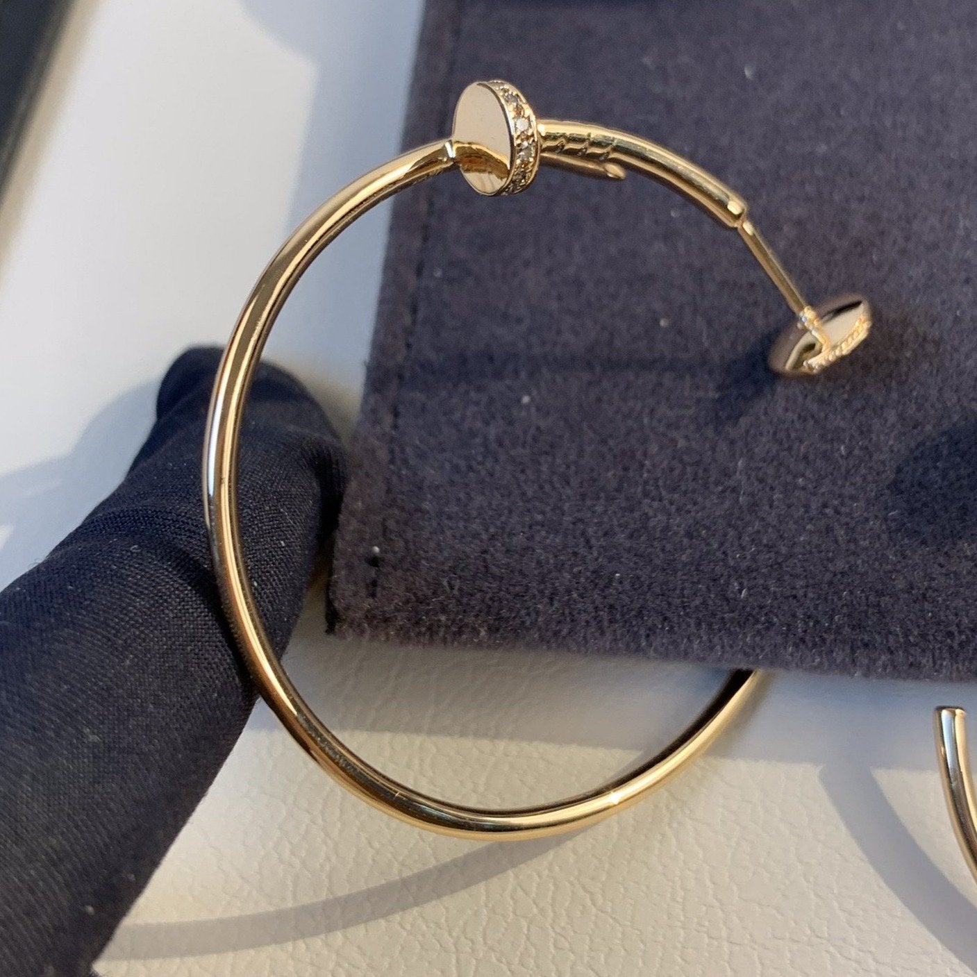 [Raffine]JUSTE EARRINGS GOLD DIAMONDS 1.8MM