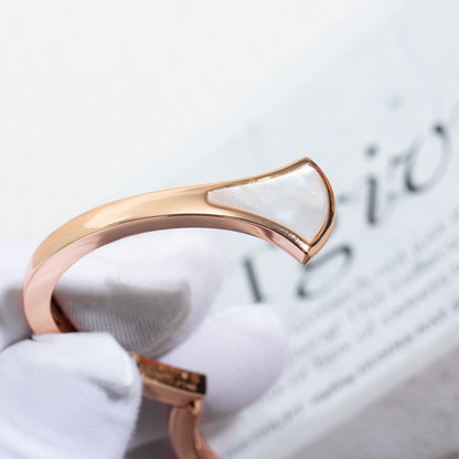 [RAFFINE] PULSERA DREAM ABIERTA ORO ROSA MOP
