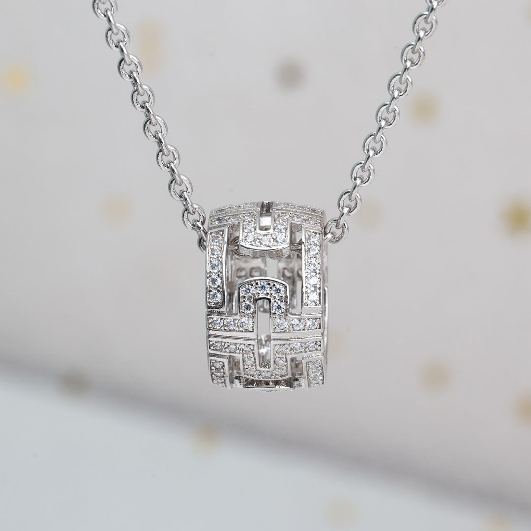 [Raffine]PARENTESI-HALSKETTE SILBER-DIAMANT