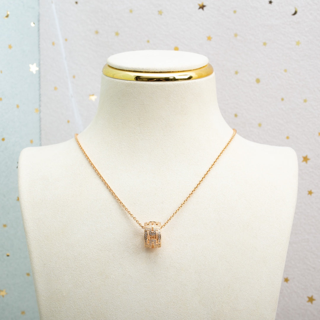 [Raffine]PARENTESI HALSKETTE ROTGOLD DIAMANT
