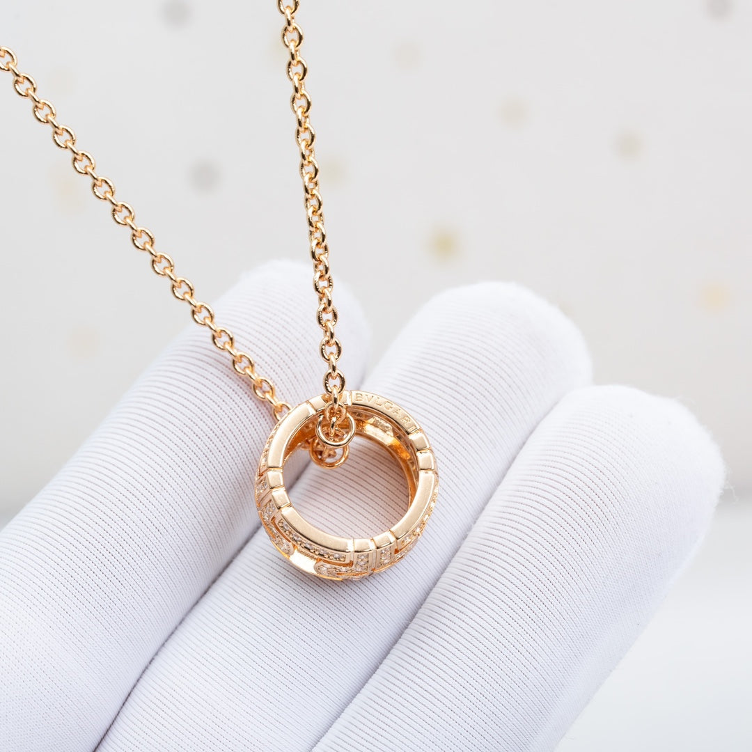 [Raffine]PARENTESI HALSKETTE ROTGOLD DIAMANT