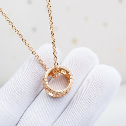 [Raffine]PARENTESI HALSKETTE ROTGOLD DIAMANT
