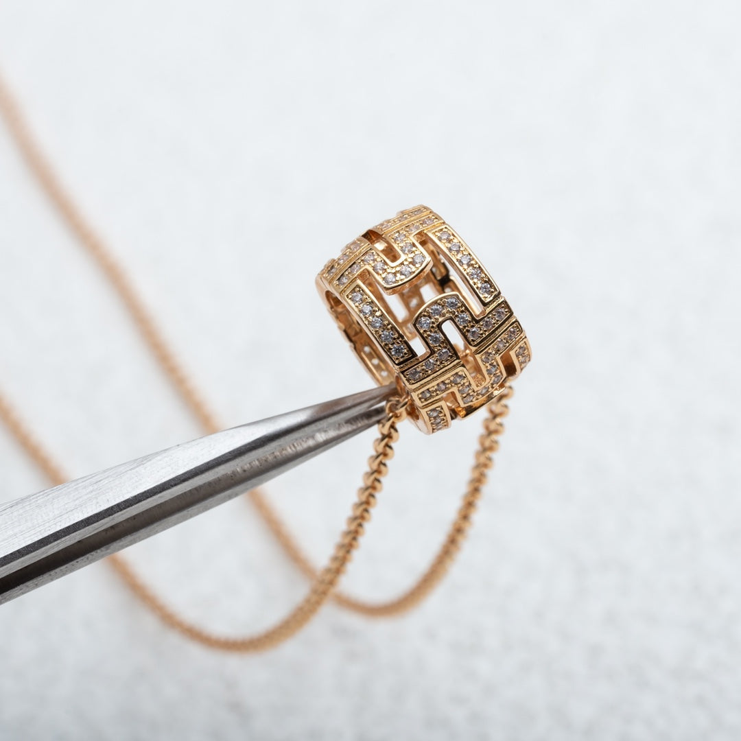 [Raffine]PARENTESI HALSKETTE ROTGOLD DIAMANT