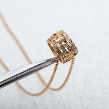 [Raffine]PARENTESI HALSKETTE ROTGOLD DIAMANT