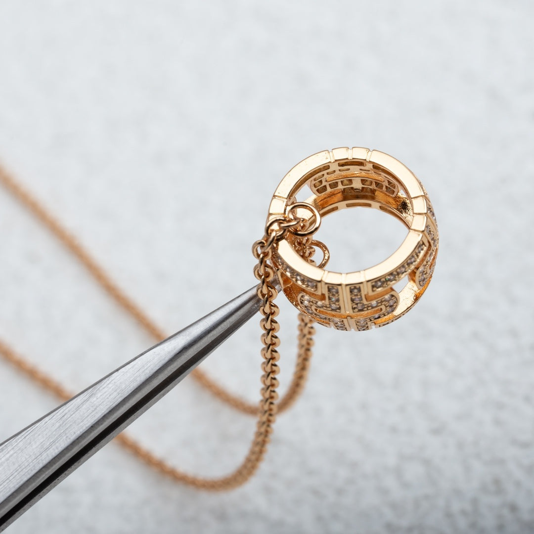 [Raffine]PARENTESI HALSKETTE ROTGOLD DIAMANT
