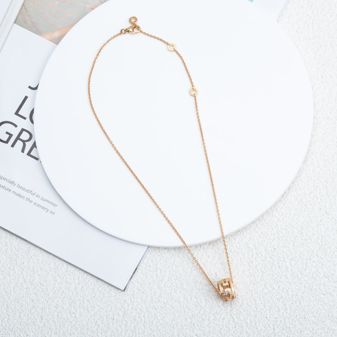 [Raffine]PARENTESI HALSKETTE ROTGOLD DIAMANT