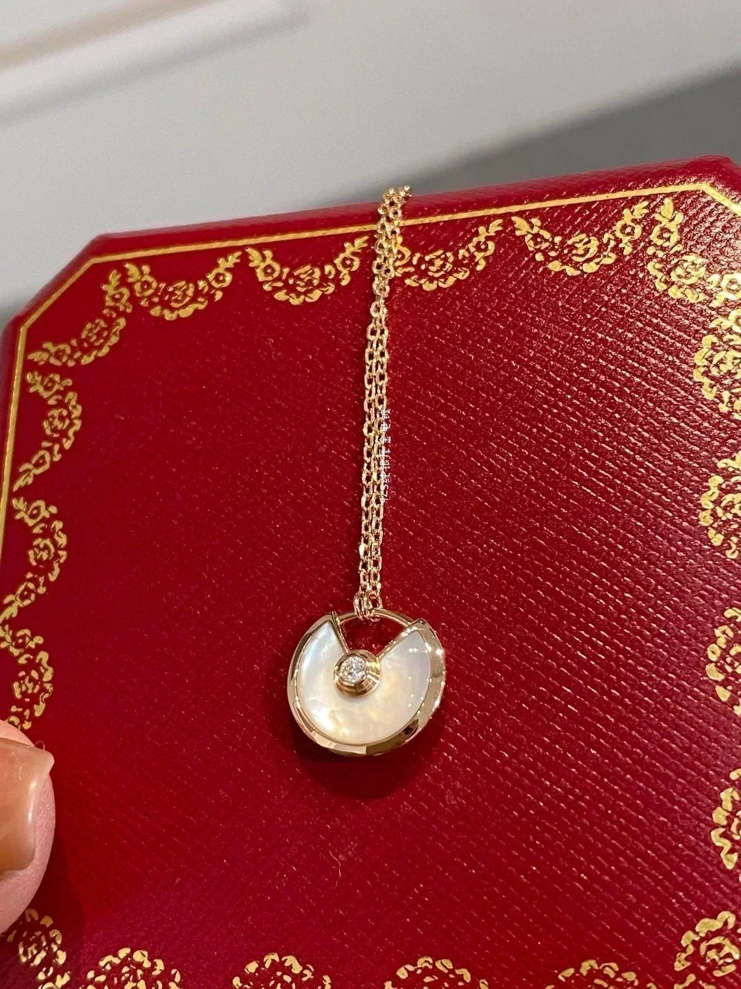 [RAFFINE]AMULETTE ROSE GOLD MOP NECKLACE