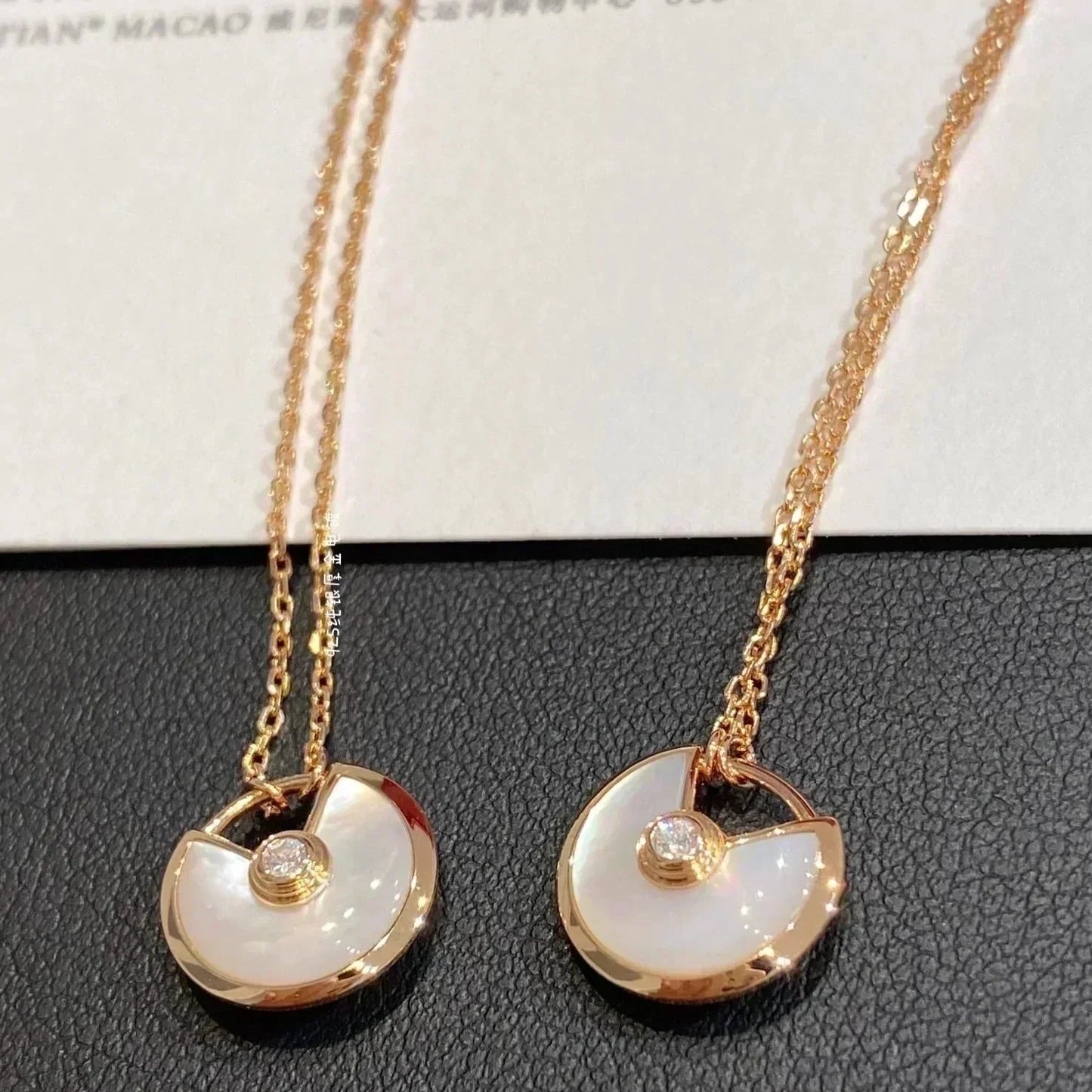 [RAFFINE]AMULETTE ROSE GOLD MOP NECKLACE