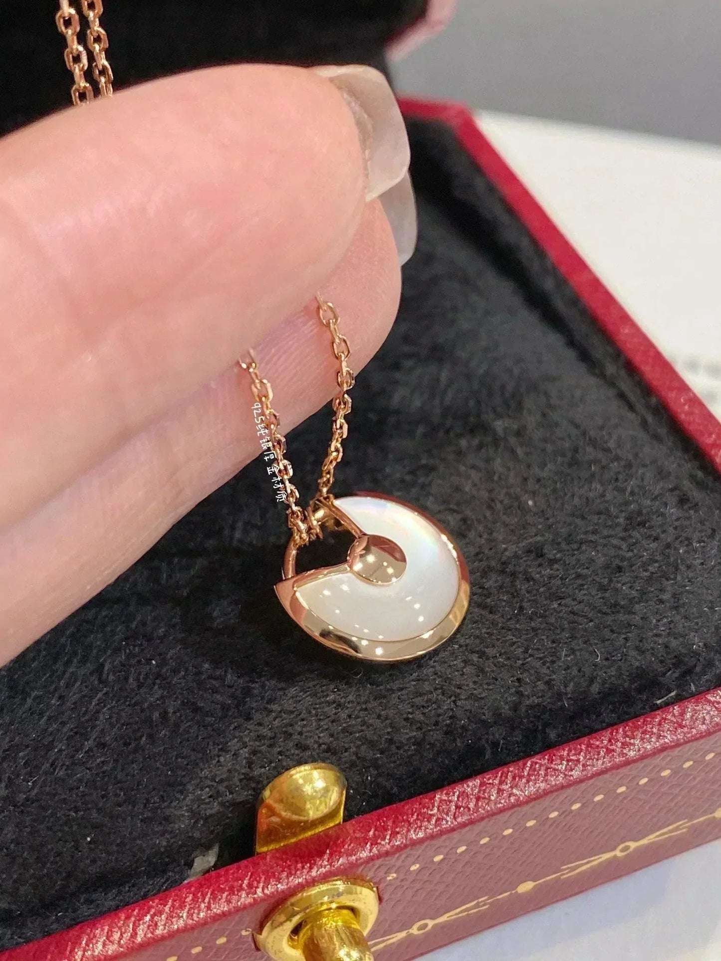 [RAFFINE]AMULETTE ROSE GOLD MOP NECKLACE