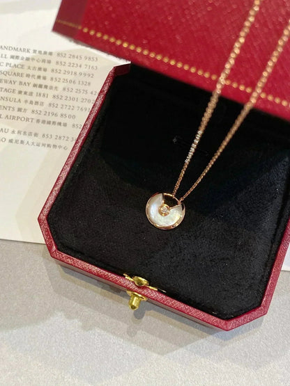 [RAFFINE]AMULETTE ROSE GOLD MOP NECKLACE