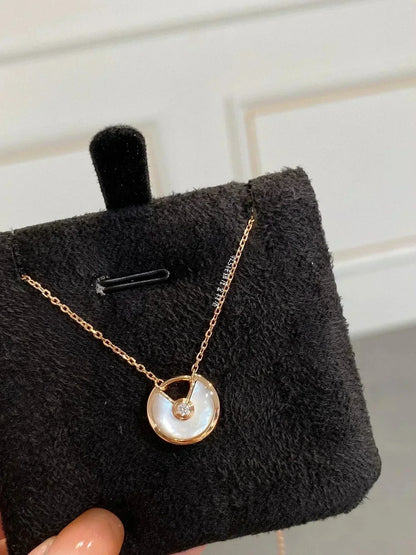 [RAFFINE]AMULETTE ROSE GOLD MOP NECKLACE