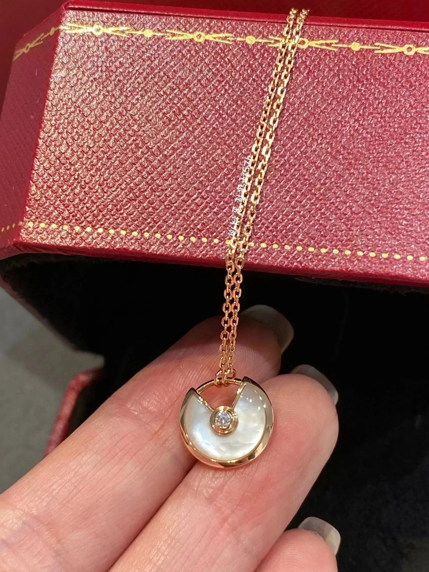 [RAFFINE]AMULETTE ROSE GOLD MOP NECKLACE