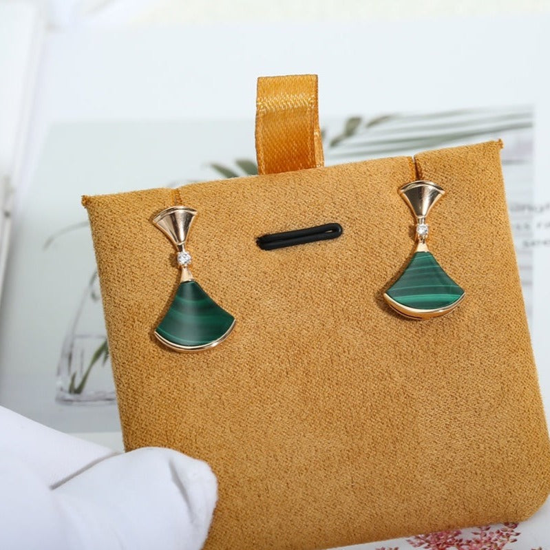 [RAFFINE] PENDIENTES DREAM DE MALAQUITA EN ORO ROSA