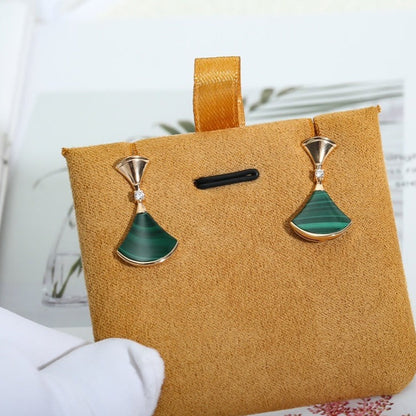 [RAFFINE] PENDIENTES DREAM DE MALAQUITA EN ORO ROSA