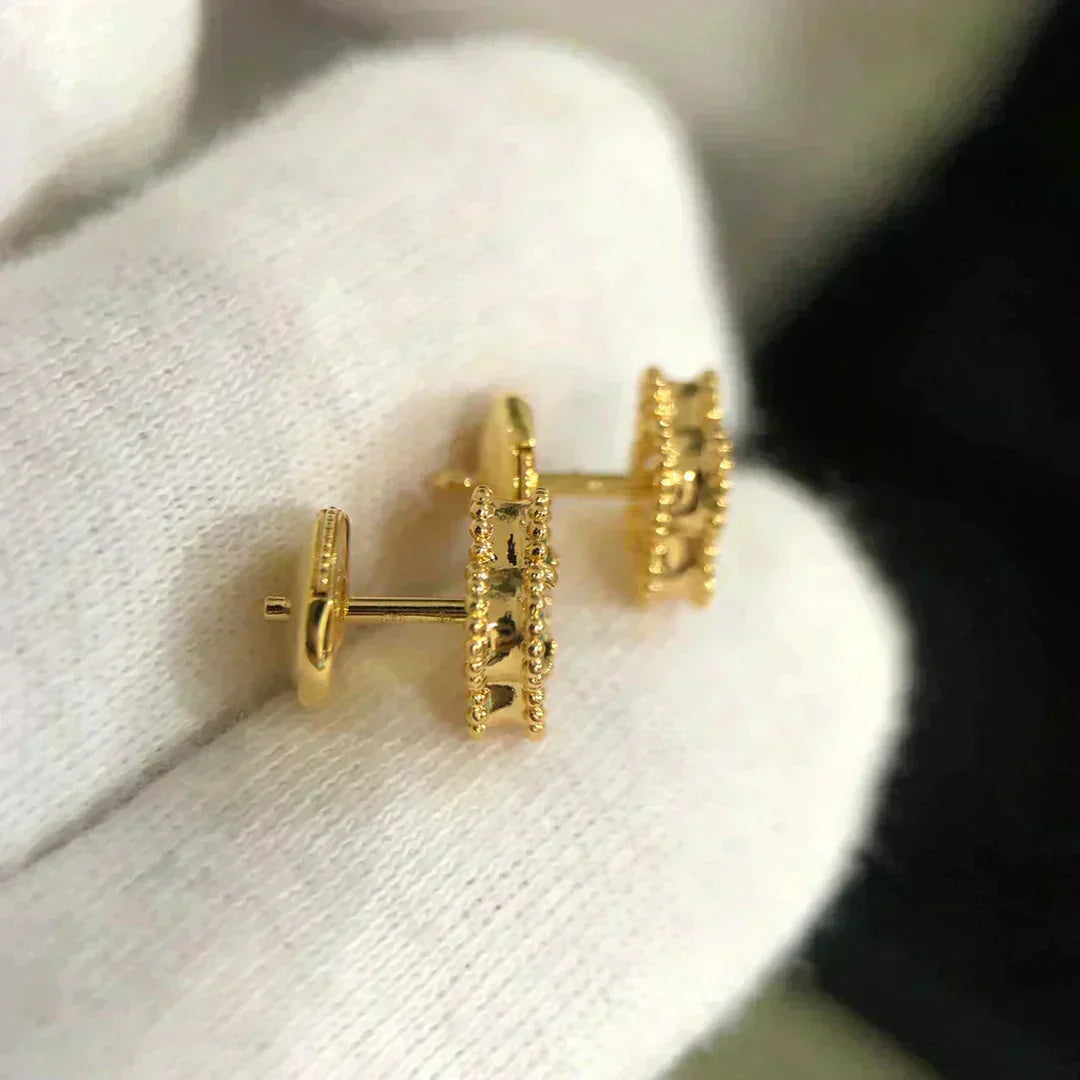 [RAFFINE]CLOVER MINI 9.5MM MALACHITE  EARRINGS