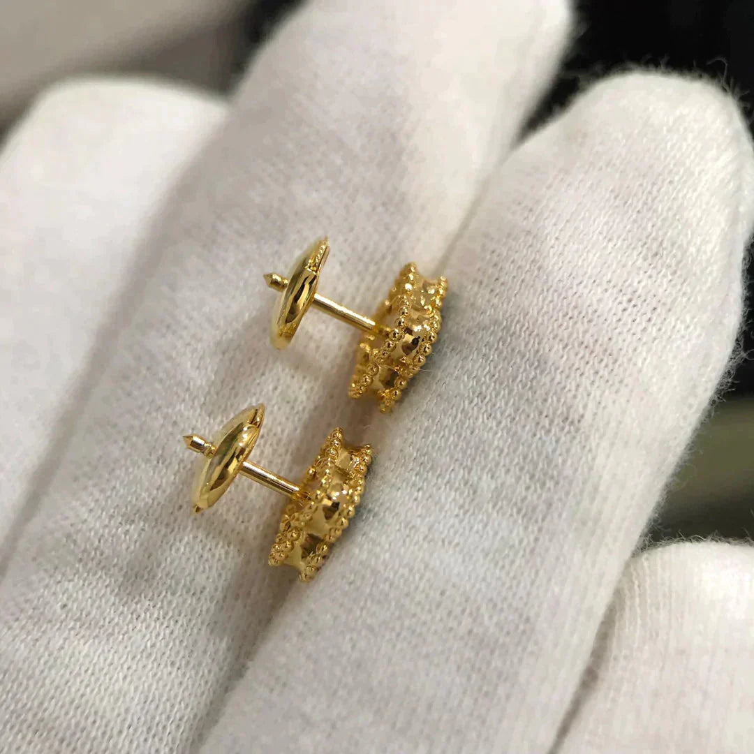 [RAFFINE]CLOVER MINI 9.5MM MALACHITE  EARRINGS
