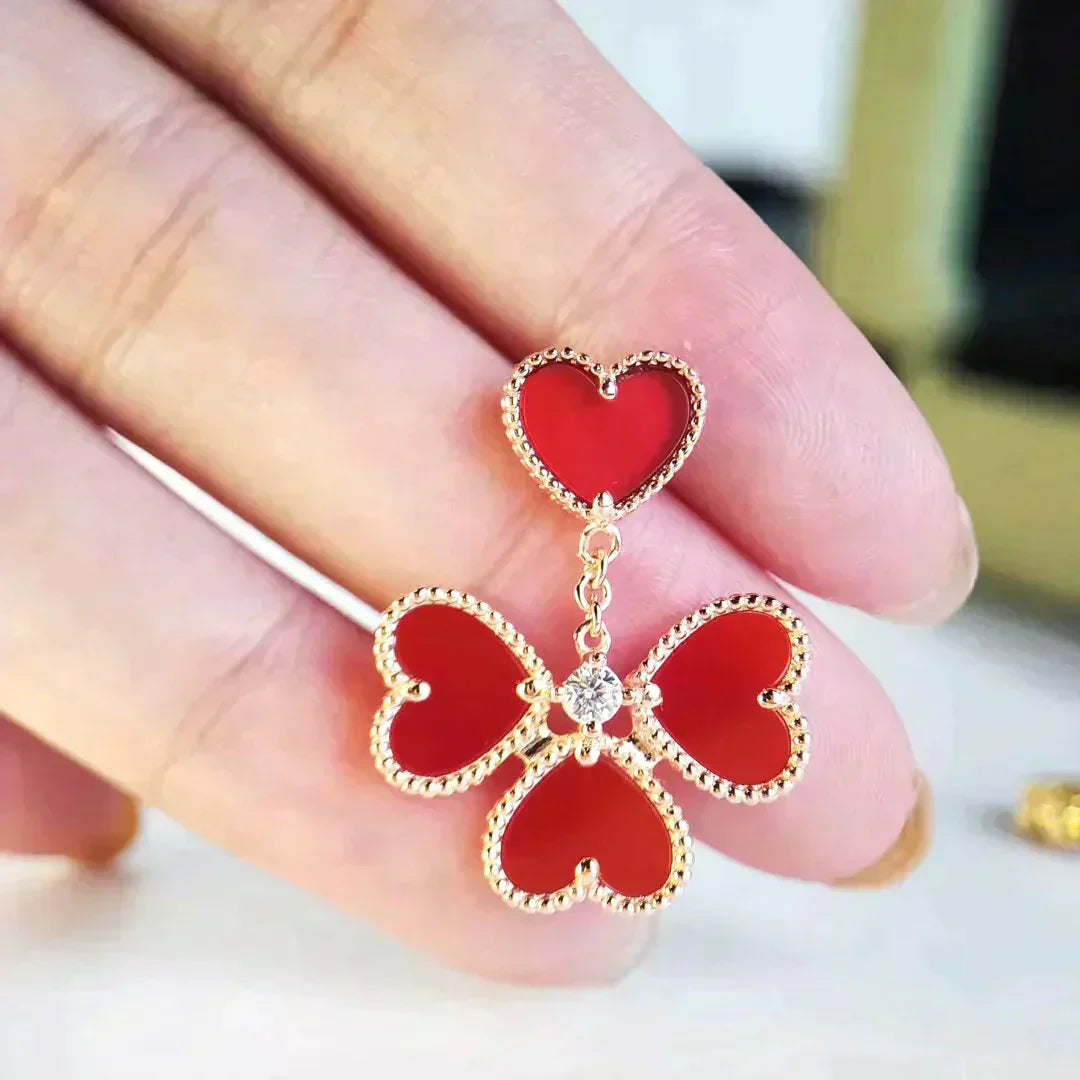[RAFFINE]SWEET CLOVER CARNELIAN EARRINGS