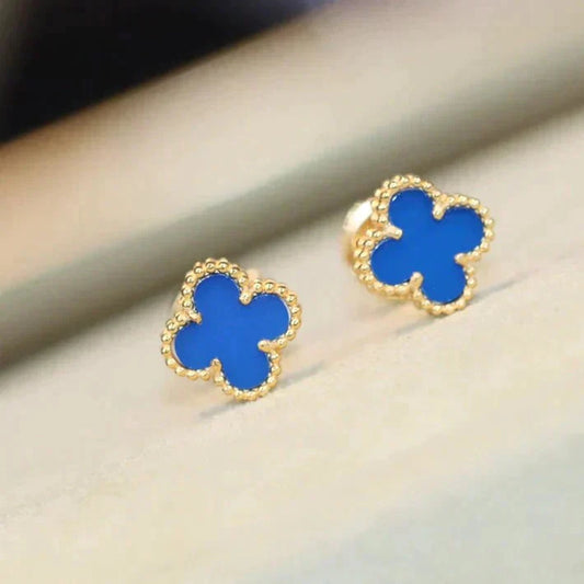 [RAFFINE]CLOVER MINI 9.5MM TURQUOISE EARRINGS