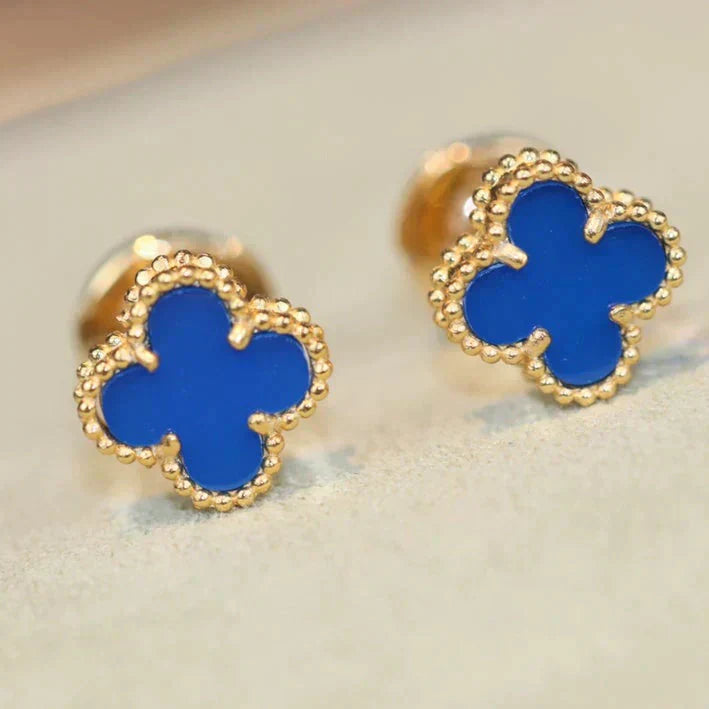 [RAFFINE]CLOVER MINI 9.5MM TURQUOISE EARRINGS