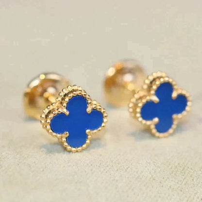 [RAFFINE]CLOVER MINI 9.5MM TURQUOISE EARRINGS