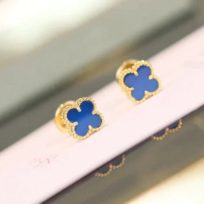 [RAFFINE]CLOVER MINI 9.5MM TURQUOISE EARRINGS