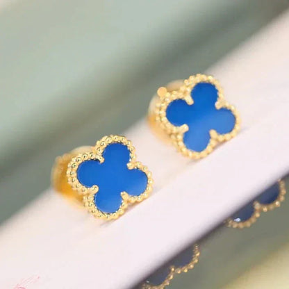[RAFFINE]CLOVER MINI 9.5MM TURQUOISE EARRINGS