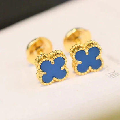 [RAFFINE]CLOVER MINI 9.5MM TURQUOISE EARRINGS