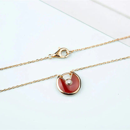 [RAFFINE] COLLAR DE ÓNIX Y CORNALINA DORADA AMULETTE