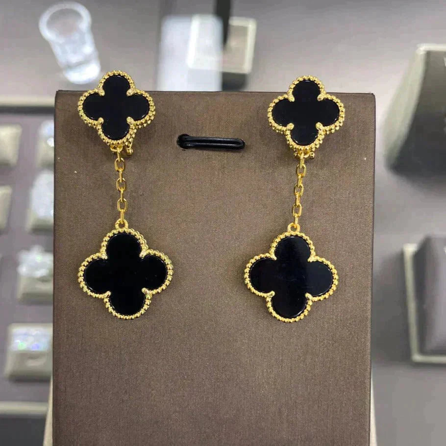 [RAFFINE]CLOVER 2 MOTIFS  EARRINGS (MULTIPLE CHOICESC