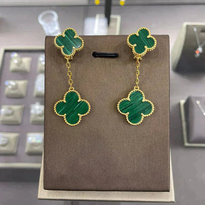 [RAFFINE]CLOVER 2 MOTIFS  EARRINGS (MULTIPLE CHOICESC