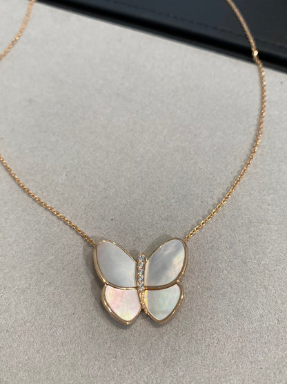 [RAFFINE]BUTTERFLY GOLD MOP DIAMOND NECKLACE